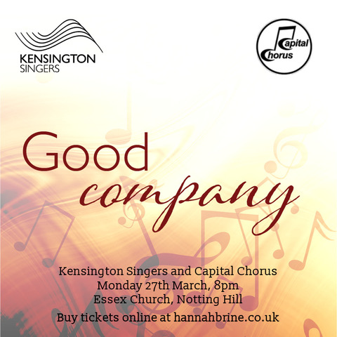 Come and see Capital Chorus in concert with The Kensington Singers - March 27th