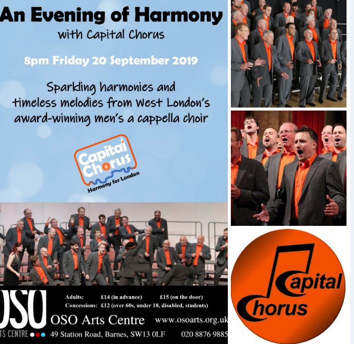 Come and enjoy An Evening of Harmony in Barnes with Capital Chorus on 20 September